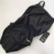 Size 26 Speedo Women's Swimsuit One Piece PowerFlex Flyback Solid Adult Black