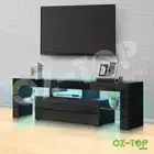 130CM RGB LED TV Stand Cabinet Entertainment Unit Gloss Front Furniture Black AU