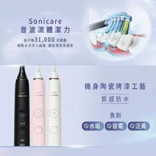 【Philips 飛利浦】Sonicare 煥白閃耀智能音波震動牙刷/電動牙刷-黑鑽(HX9912/17)