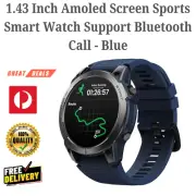 1.43 Inch Amoled Screen Sports Smart Watch Support Bluetooth Call - Blue