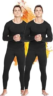 TEEPIRE Mens Thermal Underwear Set with Lightweight Ultra Soft Fleece Lined,Long John Set, Skiing Base Layer
