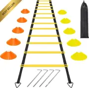 Agility Ladder, Speed & Balance Training, Soccer, Basketball, Boxing, Carry Bag