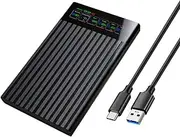 Anlayliay Type-C Portable Hard Drive Chassis Intelligent Digital Display 2.5 Inch Laptop External SATA Serial Port U25T