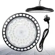UFO LED High Bay Lights,LED Garage Light,Pendant Light with Plug 5ft Cable,Waterproof and Dustproof,Garage Lighting for Garage Factory Workshop Warehouse (200W)