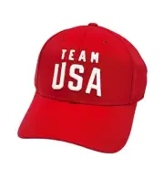 United States Team USA Olympic Team Apparel Adjustable OSFM Red Hat Cap NEW