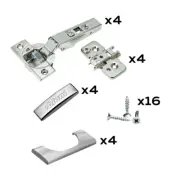 Blum Blumotion 4 Pack 110 Degree Soft Close Hinges Self-Closing Frameless Hinges