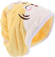 PACKOVE Cute Tiger Coral Fleece Quick Dry Hair Drying Cap for Women Super Absorbent Hair Turban Towel Lightweight Comfortable Wrap for Bath Travel Gym