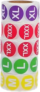 Homoyoyo 5 Rolls Multi Color Labels for Clothing Round Stickers with Text Easy Identification and Sorting for Efficient Inventory Management