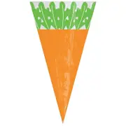 Easter Carrot Shaped Cello Treat Bags 15pk