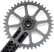 Bicycle Crankset, Road Bike Crankset 40/42/44/46/48T GXP Single Chainring with Bracket Bottom 175mm Hollow Integrated Crank Arm