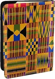 [EdWal] African Weaving Print Passport Cover with Credit Card Holder Leather Passport Case, for Women Men Family ID Travel, Black, One Size
