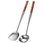 Ladle Cooking Tool Set 17 Inches Spatula For Wok Stainless Steel Wok Spatula