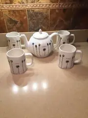 rae dunn home collection Mug Set of 4 with Teapot