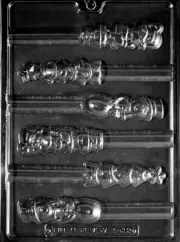 CHRISTMAS ASSORTMENT PRETZEL MOLD snowman tree santa candy chocolate molds