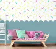 SCALLOP EDGE & SPRINKLES Stencil Kit, Kids Room Wall Decor, Large Painting Stenc