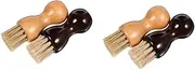 WRITWAA 2sets Mini Shoe Polish Applicator Brush for Deep Cleaning Leather Shoes Boot Brush Soft Bristles Multipurpose Cleaner for Sneakers Handbags Compact Travel Size 2pcs*2