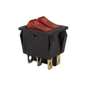 Red Light Illuminated 6 Pin Dual SPST ON/OFF Boat Rocker Switch AC 15A/250V8485