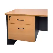 Fixed Under Desk Pedestal Beech And Ironstone 465X447X454Mm - Assembled Delivery