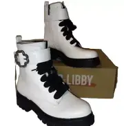 Sam & Libby BLACK Boot Size 10 Women's Samantha Embellished Combat Moto