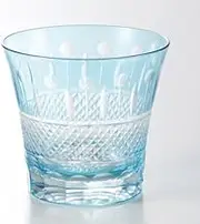 Kiriko Blue Rock Cup, 3.5 x 3.3 inches (9 x 8.5 cm), 9.1 fl oz (270 cc), 7.8 oz (220 g), Shochu Related, Restaurant, Ryokan, Izakaya, Kappo, Japanese Tableware, Restaurant, Commercial Use