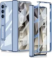 Case for Samsung Galaxy Z Fold6, Durable and Shockproof Transparent Fold6 Case Built-in Screen Protector and Stan (Light Blue,for Galaxy Z Fold6)