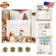 Retractable Baby & Pet Gate 33" Tall, One-Hand Operation, Alarm Included