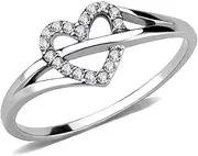 [Jude Jewelers] Stainless Steel Heart Shaped Wedding Engagement Anniversary Propose Ring