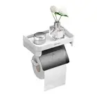 Paper Towel Holder with Shelf Adhesive Paper Towel Rack Toilet Roll Paper H7R8
