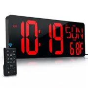 Large Digital Wall Clock with Remote Control 17.2 LED Large Display Timer wit...