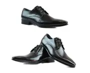 Mens Zasel Dennison Black Dress Lace Up Laces Work Formal Casual Shoes Leather - Black