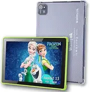 10.1 Inch Android 13 Tablet Kids Tablets: 6GB + 64GB, 1TB Expandable | 2.0GHz Octa-Core, Dual Cameras (5MP+8MP), HD IPS Screen, WiFi 5, Bluetooth 5.0, GMS Certified, Green