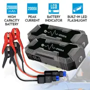 2x 2000A Car 12V Vehicle Portable Emergency Jump Starter 20000mAh Smart Clamp Black