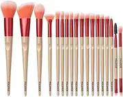 Set of 18 PCS Makeup Brush Kit for Foundation Liquid Blending Powder Eyeshadow Blush Cosmetics Concealer Brushes with Soft & Dense Bristles Beige