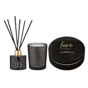 Tempa Luna 19cm Mini Candle/Diffuser Set Glass/Soy Blend Home Fragrance Midnight