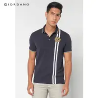 在飛比找蝦皮購物優惠-Giordano MEN 男士棉質萊卡珠地短袖刺繡 Polo