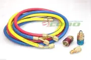 HVAC AC R12 R134A R22 Charging Testing Color Hoses w/ Quick Adapter + 1/2" ACME