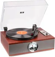 RP180 Vinyl Record Player Turntable Bluetooth CD FM Radio Vintage Built in Speak