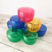 Plastic Jars 8 Pack 0.75oz Assorted Colors Screw Top Lid Travel Storage Makeup