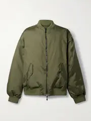 [WARDROBE.NYC] WARDROBE.NYC - Reversible Quilted Shell Bomber Jacket - Dark green - large large Green