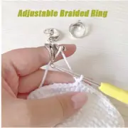Adjustable Knitting Loop Crochet Loop Knitting Ring Yarn Guides Wear Thimble CR