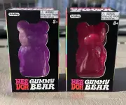 Valentines NeeDoh Gummy Bear Squishy Sensory Fidget Toy Pink And Purple