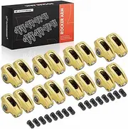 A-Premium 16Pcs Aluminum Shaft Mount Rocker Arms Kit with Needle Bearings Compatible with Chevy SBC(Small Block) 350, 1.5 Ratio