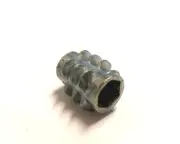 QTY 20 Threaded Insert Wood Nut M6 (6mm) x 13mm Hex Thin Flange Zinc Plated