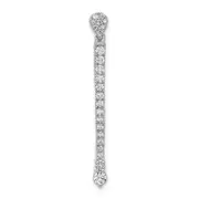 Solid 14k White Gold 1/3ct. Simulated CZ Fancy Pendant
