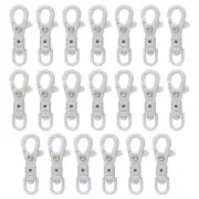 20 Pcs Plastic Lobster Claw Clasps Swivel Snap Hook Trigger Clip, Grey