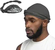 [iNelihoo] Vintage Turban for Men Twist Tube Sock Satin Cooling Head Wraps Stretch Durags with Long Twisted Straps Sweat Wicking Headwraps Sports Bandana Cycling Skull Cap Sun Protection Hair Accessories