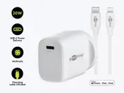 Goobay Wall Charger ANZ 20W USB-C PD + USB-C - Lightning - W