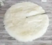 Ivory Faux Fur Christmas Tree Skirt 30" Round