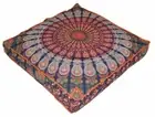 Peacock Mandala Floor Pillows Indian Square Ottoman Poufs Large Cushion Dog Bed