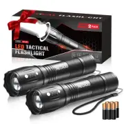 LED Flashlights High Lumens 2 Pack, Powerful Tactical Flashlight With 3 Modes...